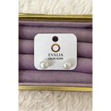 Evalia Takı İnci Küpe , İnci Top Küpe Paslanmaz Çelik 12Mm (Nişan,Kına,Düğün)
