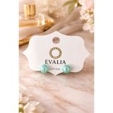 Evalia Takı Turkuaz İnci Küpe - İnci Top Küpe Paslanmaz Çelik 8Mm