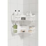 Evalins Cornera 2’li Yapışkanlı Banyo Köşelik Raf, Duş Şampuanlık Organizer