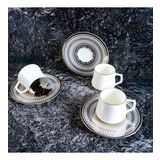 Evaliza Crown Platin 6 Kişilik Kahve Fincan Takımı 80 ml