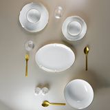 Evaliza Magnolia Premium Gold 60 Parça 12 Kişilik Yemek Takımı Beyaz