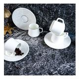 Evaliza Paisley White 6 Kişilik Kahve Fincan Takımı 80 ml