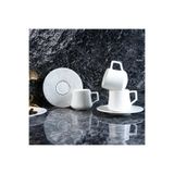 Evaliza Paisley White Double 6 Kişilik 130 ml Kahve Fincan Takımı