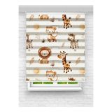 evana home Safari Hayvan Desenli Baskılı Zebra Stor Perde – Çocuk Odası Bebek Odası Dekoratif Zebra Perde