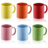 Evanda 6'lı Kahve Kupaları Seti 12 oz, Latte, Sıcak Çay, Cappuccino, Mocha, Kakao, Süt, Bulaşık Makinesinde Yıkanabilir, Mutil Renkler için Saplı Seramik Bardak