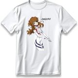 Evangelion Thrice Upon A Time Anime Model Baskı Tişört Unisex %100 Pamuk Kalın Kumaşlı Manga T-Shirt - Beyaz - XL