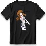 Evangelion Thrice Upon A Time Anime Model Baskı Tişört Unisex %100 Pamuk Kalın Kumaşlı Manga T-Shirt - Siyah