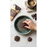 EvaniLife Artistik Sır Yeşil El Yapımı Çok Amaçlı Rende Tabak Sebze & Meyve Rendesi Çukur Tabak Diyet Tabağı