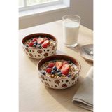 EvaniLife Mocha Model El Yapımı Orta Boy Seramik Salata Kasesi - Diyet Bowl