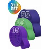 Evapera 3'lü Set Fitness Pilates Cross Barfiks Spor Direnç Lastiği Kas Geliştirme Training Bandı Bant - 001-Renkli