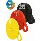 evapera 3'lü Set Fitness Pilates Cross Barfiks Spor Direnç Lastiği Kas Geliştirme Training Bandı Bant - Çok Renkli