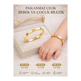 Eva&Rose 1 Adet 0-6 Yaş Paslanmaz Çelik Altın Kaplama Çocuk Bilezik Çocuk Ajda Bilezik Bebek Bilezik