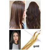 Eva&Rose Gold Renk Simli Saç Aksesuarı/ Saç Işıltısı Yan Postiş 50 Cm simli saç ipi gümüş renk tinsel saç