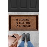Evaşk Kapı Önü Paspası Vinil Tabanlı Kıl Koko Paspas - Bej - 33 x 60 cm