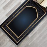 Evaşk Namazlık Dokuma Halı Kaymaz Muslumana Seccade - 66 x 113 cm - Lacivert