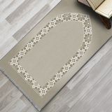 Evaşk Namazlık Dokuma Halı Kaymaz Muslumana Seccade - 80 x 135 cm - Bej