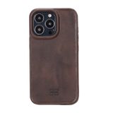Evastore Apple iPhone 13 Pro Uyumlu Hull TN3 Kahve Deri Arka Kapak Kılıf