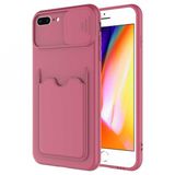 Evastore Apple iPhone 8 Plus Deri Görünümlü Kartlıklı Kamera Korumalı Kılıf