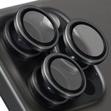Evax Apple iPhone 15 Pro Max / 15 Pro Uyumlu Kamera Koruyucu Lens Mercek Metal Çerçeveli 3'lü Set - Siyah