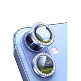 Evax [Taşlı] iPhone 17 Uyumlu Taşlı Mavi Çerçeveli Kamera Lens Koruyucu