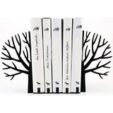 Evay Tasarım Ağaç Desenli Kitap Desteği - Ev ve Ofis Dekoratif Estetik Kitap Tutucu 2'li Set Siyah