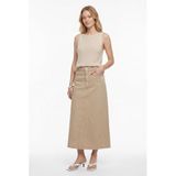 Evaze Denim Midi Etek (Kum Beji, 36)