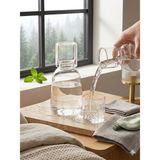 Evbiente Borosilicat Cam Başucu Sürahisi Bardak Kapaklı Set - Şeffaf - 1,25 lt