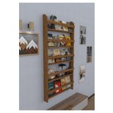 evbiziz Açık Ceviz Ahşap 5li Çocuk Odası Montessori Kitaplık Mobilya Raf Duvar Rafı 145cm_72cm_8,5cm