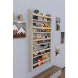 evbiziz Doğal Ahşap 5 Li Çocuk Odası Montessori Kitaplık Mobilya Raf Duvar Rafı 145cm_72cm_8,5cm