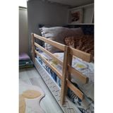 evbiziz Doğal Ahşap Bebek Çocuk Koruma Bariyeri Beşik Korkuluğu 100 cm -45 cm (kurulu ürün)