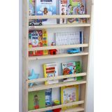 evbiziz Doğal Ahşap Çam Bebek Çocuk Odası Montessori Ahşap Duvar Rafı Kitaplık 100x40x9 Cm