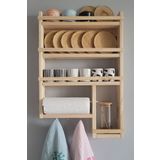 evbiziz EVBİZİZ DOĞAL ÇAM AĞACI MUTFAK DÜZENLEYEYİCİ , RAF , TEREK(70cm_50 cm )