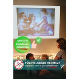 Evbuya 150x220 Cm Projeksiyon Perdesi, Korunaklı Gönderim, Ev Sineması, Yapışkansız Duvar Perdesi