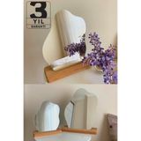 EVCAZIM 35 Cm X 28 Cm Düzensiz Estetik Makyaj Aynası Çerçevesiz, Dekoratif Masa Üstü Ayna Yatak Odası