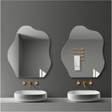 Evcazım Asimetrik Dekoratif Çerçevesiz Makyaj Duvar Boy Aynası Bulut Cloud Mirror - 35x28 Cm