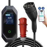 Evcharge 22 Kw Elektrikli Araç Taşınabilir Şarj Istasyonu 32a Tip-2 5x32a 5 Mt Tip2 Mobil Uygulama 22.0 KW