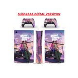 EVCİ STİCKER MARKET Grand Theft Auto VI Playstation 5 & Dualsense Sticker Kaplama Seti