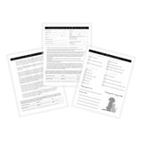 Evcil Hayvan Bakım Alım Formları, Onay ve Sürüm, Mat Ceket Klipsli Sözleşme, Pet Rapor Kartı | 50 pk, her biri 25, dbl taraflı | 8,5x11 inç Damat İmza Müşteri Bakım İpuçları Siyah Beyaz Minimalist