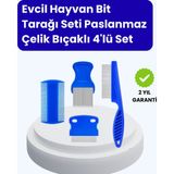 Evcil Hayvan Bakımı Için Dayanıklı ve Çok Amaçlı Tarak Seti (4 Parça) - Ahşap