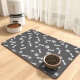 Evcil Hayvan Besleme Matı-Emici Köpek Maması Mat-Mat Yiyecek ve Su için Leke Yok Hızlı Kuru Su Sebili Mat-Evcil Hayvan Malzemeleri-Dağınık İçiciler için Köpek Servis Altlığı 30 cm x 40 cm Koyu Gri