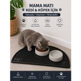 Evcil Hayvan Beslenme Matı Su Geçirmez Havuzlu Kaymaz Kedi Köpek Mama Paspası Mama Altlığı 50X26 Cm