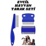 Evcil Hayvan Bit Tarağı Seti Paslanmaz Çelik Bıçaklı 4'lü Set - Ahşap