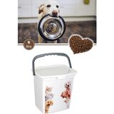 Evcil Hayvan Mama Kovası, Kapaklı Kulplu Kedi Köpek Mama Saklama Kabı Kutusu 6lt - 19 x 22 x 23 cm