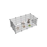 Evcil Küçük Hayvan Kedi Köpek Kuş Evi Kafesi Oyun Parkı Portatif Taşınabilir Metal Tel 12 Panel