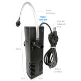 Evcil Şehri Işıklı Mini Akvaryum İç Filtre Usb 5 Volt Sessiz