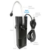 Evcil Şehri Işıklı Mini Akvaryum İç Filtre Usb 5 Volt Sessiz