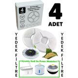 Evcil Şehri Kedi Su Pınarı Su Sebili Yedek Filtre 4lü Paket
