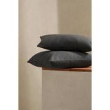 Evde Home %100 Pamuk Penye Fermuarlı Yastık Kılıfı – 2'li Paket |50X70 cm - Antrasit - 50 x 70
