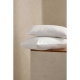 Evde Home %100 Pamuk Penye Fermuarlı Yastık Kılıfı – 2'li Paket |50X70 cm - Beyaz - 50 x 70