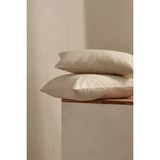 Evde Home %100 Pamuk Penye Fermuarlı Yastık Kılıfı – 2'li Paket |50X70 cm - Krem - 50 x 70